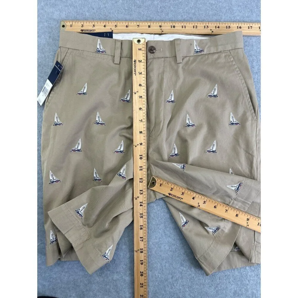 POLO Golf Ralph Lauren Links Shorts Sailboat Embroidered Khaki‎ Mens Size 32 NWT